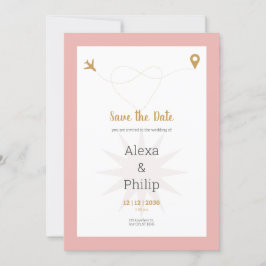 Roze en Goud Save The Date Bruiloft Kaart