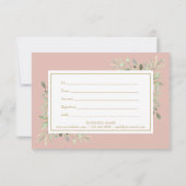 Roze en Goud Script Greenery Gift Certificaat (Achterkant)