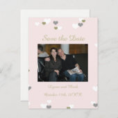 Roze en goud sparen de Datum Aankondigingskaart (Voorkant / Achterkant)