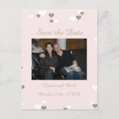 Roze en goud sparen de Datum Aankondigingskaart (Voorkant)