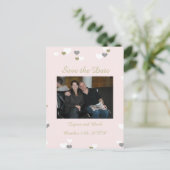 Roze en goud sparen de Datum Aankondigingskaart (Staand voorkant)