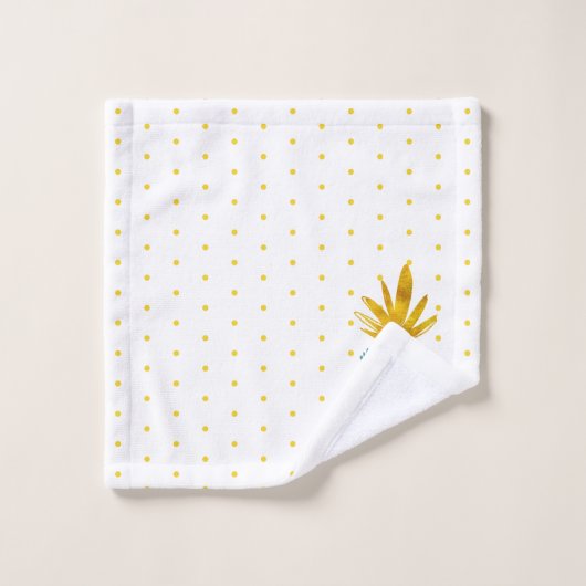 Roze en Goud Tropische Ananas en Polka Dots Bad Handdoek (Wasdoekje)