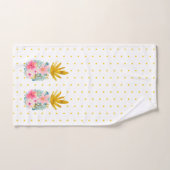 Roze en Goud Tropische Ananas en Polka Dots Bad Handdoek (Handdoek)
