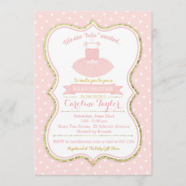 Roze en Goud Tutu Ballet Baby shower Invitation Kaart