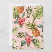 Roze en goud | Uitnodiging tot Tropische zomerwedd (Achterkant)