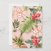 Roze en goud | Uitnodiging voor Tropische Bridal (Achterkant)