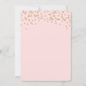 Roze en goud Uniforme uitnodiging voor baby shower (Achterkant)