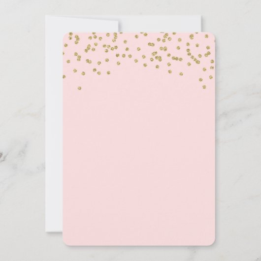 Roze en goud Uniforme uitnodiging voor baby shower (Achterkant)