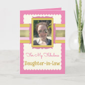 Roze en goud voegen foto's toe, dochter op wettige kaart (Voorkant)