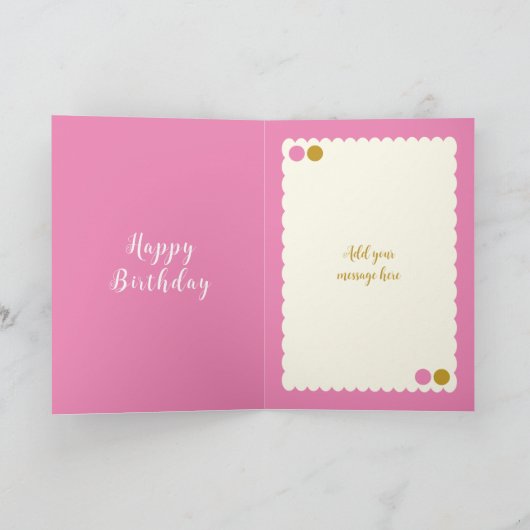 Roze en goud voegen foto's toe, dochter op wettige kaart (Binnen)