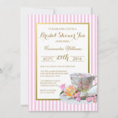 Roze en Goud - Vrijgezellenfeest Tea Invitation Kaart (Voorkant)