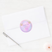 Roze en Goud Whimsical Baby shower Dank u Klasse Ronde Sticker (Envelop)