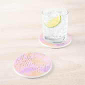 Roze en goud zandsteen onderzetter (Zijkant)