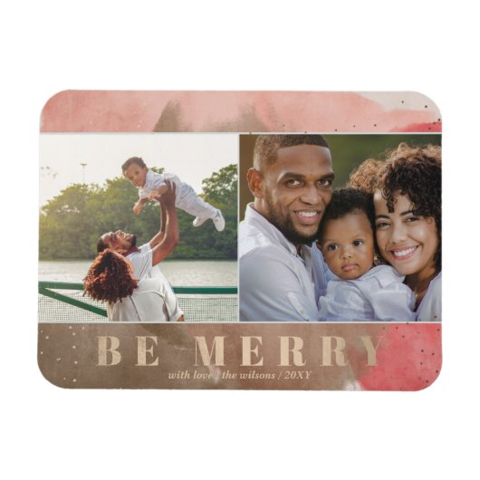 Roze en goud zijn Abstract meerdere foto's Magneet (Horizontaal)