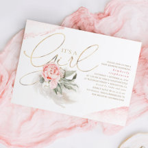 Roze en goud zijn een Baby shower van Floral Boho
