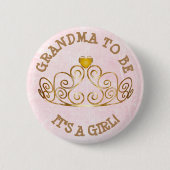 Roze en goud zijn een MEISJE GRANDMA om Button te (Voorkant)