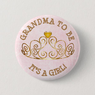 Roze en goud zijn een MEISJE GRANDMA om Button te