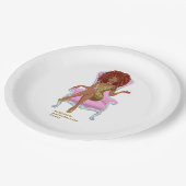 Roze en Goud Zwart Vrouw Papieren Bordje (Gekanteld)