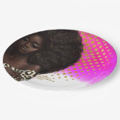 Roze en Goud Zwart Vrouw Papieren Bordje (Gekanteld)