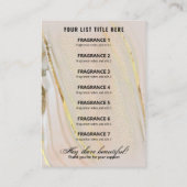 Roze en goudalcohol Kaart productprijslijst Visitekaartje (Achterkant)