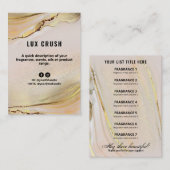 Roze en goudalcohol Kaart productprijslijst Visitekaartje (Voorkant / Achterkant)