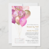 Roze en goudBaby of Vrijgezellenfeest per post Kaart (Voorkant)