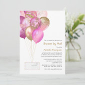 Roze en goudBaby of Vrijgezellenfeest per post Kaart (Staand voorkant)