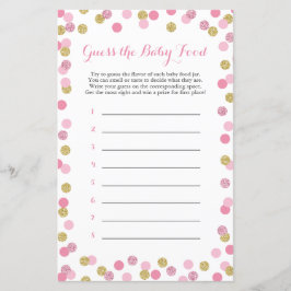 Roze en goudBaby shower raden het Baby Food Game