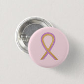Roze en goudbewustzijnsribbon Aangepaste Buttonnen Ronde Button 3,2 Cm (Voorkant /achterkant)
