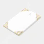 Roze en goudbladmonogrammen post-it® notes (Schuin)