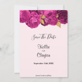 Roze en goudbloem besparen de datum save the date (Voorkant)