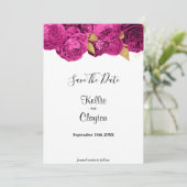 Roze en goudbloem besparen de datum save the date (Staand voorkant)