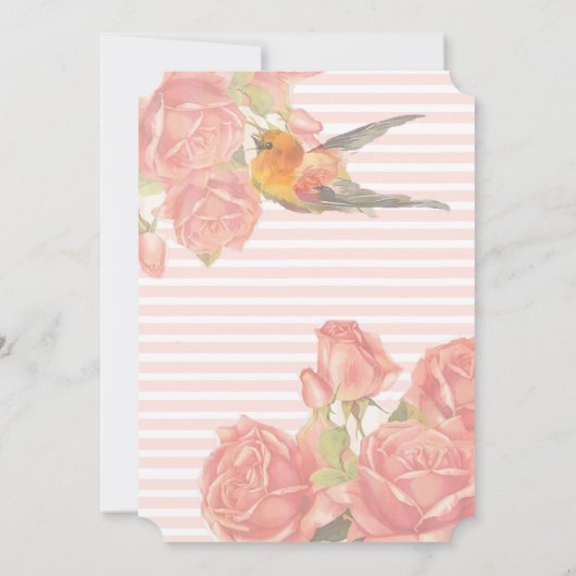 Roze en goudbloemen en uitvindingen van het vogelh kaart (Achterkant)