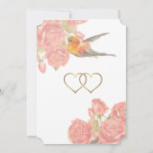 Roze en goudbloemen en uitvindingen van het vogelh kaart (Achterkant)