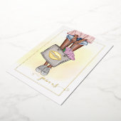 Roze en goudbolletjes lippen bachelorette Folie in Folie Uitnodiging (Gedraaid)