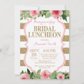 Roze en goudbridale nodulaire uitnodiging Glitter (Voorkant)