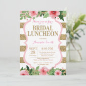 Roze en goudbridale nodulaire uitnodiging Glitter (Staand voorkant)