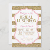 Roze en goudbridale nodulaire uitnodiging Glitter (Voorkant)