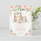  roze en goudbruin Baby shower per post Kaart (Staand voorkant)