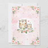  roze en goudbruin Baby shower per post Kaart (Achterkant)