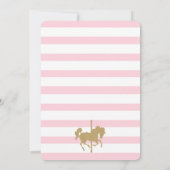 Roze en goudcarrousel Baby shower Kaart (Achterkant)