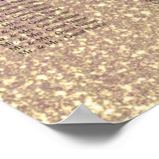 Roze en goudConfetti - 16 Zitkuur Poster (Hoek)