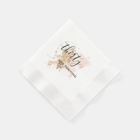 Roze en gouddertigste 30ste verjaardag Napkins Servet (Hoek)