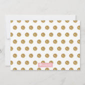 Roze en gouden 1e verjaardag uitnodiging (Achterkant)