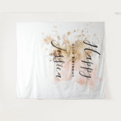 Roze En Gouden 30e Verjaardag Fotocabine Achtergro Wandkleed (Voorkant (horizontaal))