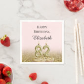 Roze en gouden 82ste verjaardag servetten (Insitu)