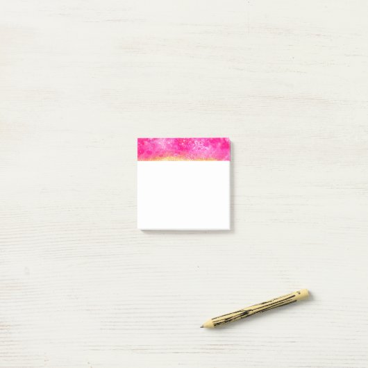 Roze en gouden Abstracte artnotities Post-it® Notes (Op bureau)