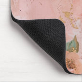 Roze en Gouden Abstracte Bloemkunst Muismat (Hoek)