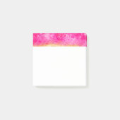 Roze en gouden abstracte kunstnotities post-it® notes (Voorkant)
