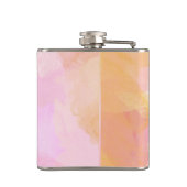 Roze en gouden Abstracte Waterverf Aangepaste brui Heupfles (Achterkant)